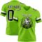 NeonGreen0332-1 Custom Neon Green Black-White Authentic Football Jersey