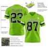 Custom Neon Green Black-White Authentic Football Jersey