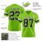 NeonGreen0332-2 Custom Neon Green Black-White Authentic Football Jersey