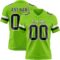 NeonGreen0332 Custom Neon Green Black-White Authentic Football Jersey