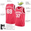 Custom Neon Pink White Authentic Basketball Jersey