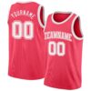 Custom Neon Pink White Authentic Basketball Jersey