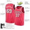 Custom Neon Pink White-Black Authentic Basketball Jersey