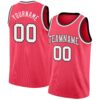 Custom Neon Pink White-Black Authentic Basketball Jersey