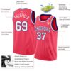 Custom Neon Pink White-Royal Authentic Basketball Jersey