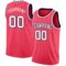 Custom Neon Pink White-Navy Authentic Basketball Jersey