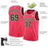 Custom Neon Pink Green-White Authentic Basketball Jersey