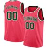 Custom Neon Pink Green-White Authentic Basketball Jersey