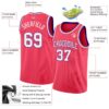Custom Neon Pink White-Purple Authentic Basketball Jersey