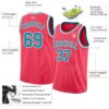 Custom Neon Pink Teal-White Authentic Basketball Jersey