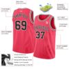 Custom Neon Pink Black-White Authentic Basketball Jersey