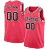 Custom Neon Pink Black-White Authentic Basketball Jersey