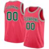 Custom Neon Pink Kelly Green-White Authentic Basketball Jersey