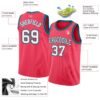 Custom Neon Pink White Black-Teal Authentic Basketball Jersey