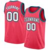 Custom Neon Pink White Black-Teal Authentic Basketball Jersey