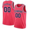 Custom Neon Pink Navy-White Authentic Basketball Jersey