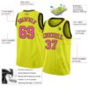 Custom Neon Yellow Pink-Black Authentic Basketball Jersey
