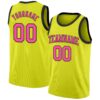 Custom Neon Yellow Pink-Black Authentic Basketball Jersey