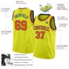 Custom Neon Yellow Orange-Royal Authentic Basketball Jersey