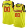 Custom Neon Yellow Orange-Royal Authentic Basketball Jersey