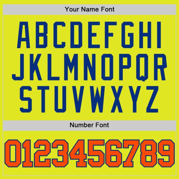 Custom Neon Yellow Orange-Royal Authentic Basketball Jersey