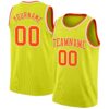 Custom Neon Yellow Orange-White Authentic Basketball Jersey