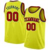 Custom Neon Yellow Red-Royal Authentic Basketball Jersey