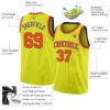 Custom Neon Yellow Orange-Purple Authentic Basketball Jersey