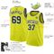 Custom Neon Yellow Navy-White Authentic Basketball Jersey