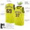 Custom Neon Yellow Brown-White Authentic Basketball Jersey