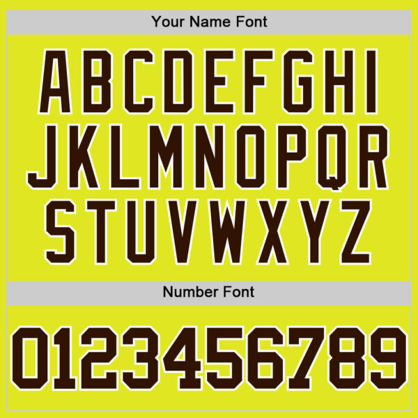 Custom Neon Yellow Brown-White Authentic Basketball Jersey