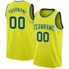 Custom Neon Yellow Green-White Authentic Basketball Jersey