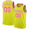 Custom Neon Yellow Pink-White Authentic Basketball Jersey