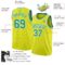 Custom Neon Yellow Teal-White Authentic Basketball Jersey