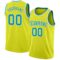 Custom Neon Yellow Teal-White Authentic Basketball Jersey