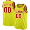 Custom Neon Yellow Red-White Authentic Basketball Jersey