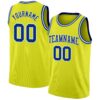 Custom Neon Yellow Royal-White Authentic Basketball Jersey