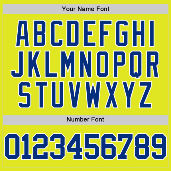 Custom Neon Yellow Royal-White Authentic Basketball Jersey