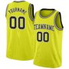 Custom Neon Yellow Black-White Authentic Basketball Jersey