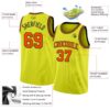 Custom Neon Yellow Orange-Black Authentic Basketball Jersey