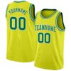 Custom Neon Yellow Kelly Green-White Authentic Basketball Jersey