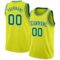 Custom Neon Yellow Kelly Green-White Authentic Basketball Jersey