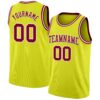 Custom Neon Yellow Maroon-White Authentic Basketball Jersey