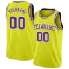 Custom Neon Yellow Purple-White Authentic Basketball Jersey