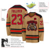 Custom Old Gold Red-Black Hockey Jersey