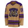 Custom Old Gold Purple-Black Hockey Jersey
