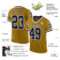 OldGold0106-1 Custom Old Gold Navy-White Mesh Authentic Throwback Football Jersey