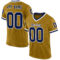 OldGold0106 Custom Old Gold Navy-White Mesh Authentic Throwback Football Jersey