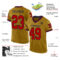 OldGold0107-1 Custom Old Gold Red-Navy Mesh Authentic Throwback Football Jersey
