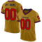 OldGold0107 Custom Old Gold Red-Navy Mesh Authentic Throwback Football Jersey